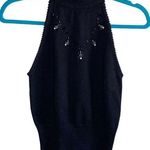 Gilnini Black Mock Neck Sleeveless Sweater Photo 0