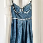 Self Portrait  Crystal Diamante Embellished Denim Mini Dress Photo 1