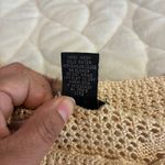 Rafaella Open Knit Crochet Cotton Blend Tan Scalloped Edge Tunic Swim Coverup L Photo 3