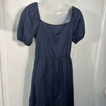 Morgan Taylor  Navy Puff Sleeve Dress Size Large NWOT Photo 6