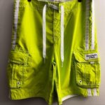 Abercrombie & Fitch  Lime Green Cargo Swimming Trunks/Shorts Tie front Sz Medium Photo 0