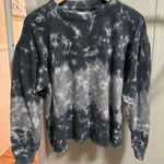 American Eagle Women’s Blue Tie Dye Cropped Crewneck Sweatshirt size small Photo 0