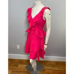 Boutique Hot Pink Ruffle Fit N Flare Dress Photo 7