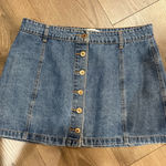 Forever 21 Blue Denim Mini Skirt with Buttons Photo 0