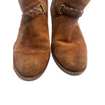 Born Kerri Ankle Boots Size 8.5 M Suede Zip Back Brown Buckle Cuban Heel Shoe Photo 2