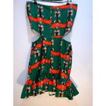 Strapless Mini Dress Cutout Green Orange Palm Novelty‎ Print Party XS Size 4 Photo 4