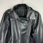 Therapy Womens Moto Faux Leather Biker Jacket Sz 1X Zip Sleeves Black Photo 2
