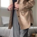 Goldie London Y2k Tan Vegan Faux Leather Coat Photo 0