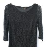 Dana Buchman NWOT 10  Formal Floral Little Black Dress Long Sleeve Women’s Photo 2