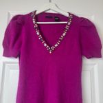 Moda International Sweater Dress Puffy Sleeves Embellished Pink Size Large Photo 2