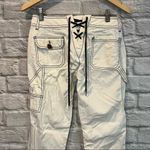 Roberto Cavalli Vintage Y2K  Lace Up Back Ankle Zip White Pants EU 40 (US 10) Photo 3