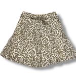 Old Navy Womens A Line Skirt Tie Waist Rose Floral Print Tan White Size 14 Photo 0