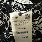 ZARA New with tags Floral Black and White Women's Top size L with front straps Photo 4