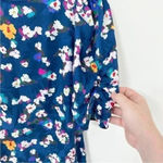 Tanya Taylor  Navy‎ Silk Floral Liz Puffed Sleeve Mini Dress Photo 2