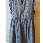 Knox Rose Womens Gray Eyelet Dress V Neck Flutter Sleeve Lined Sz L Photo 3