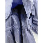 Woolrich  Women's Raincoat Blue Hoodie Size Small Nylon Jacket Cinch Waist long Photo 3