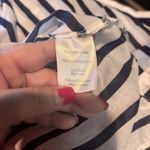 Saint Tropez West Navy White Stripe Cotton Tunic Top Split Neck Long Sleeve M Size M Photo 4