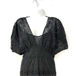 ZARA Black Floral Lace Kimono Style Mini Dress Medium Photo 5