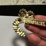 Rhinestone Red & White Candy Cane With Green Bow Christmas Holiday Brooch Pin Gold Photo 7