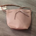 Kayla + Ava Vegan Leather Dusty Rose Bucket Bag Pink Photo 1