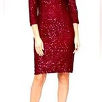 Slny  Burgundy Sequin Dress Photo 0