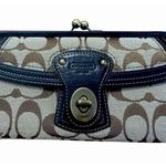 Coach Authentic  65th Anniversary Signature Monogram Canvas Leather Wallet Clutch Photo 0