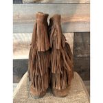 LC Lauren Conrad Size 8 Moccasin Boots Brown Suede Triple Layer Fringe Photo 3