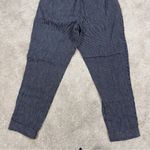 Athleta Bali 100% Linen Pants Tapered Leg Pull On Striped Navy Blue Size 4 Photo 7