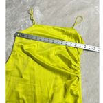 VERO MODA  Midi Dress Women's Small Yellow Satin Ruched Strappy Square Neck NWT Photo 7