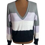 Nation Ltd Jolie striped alpaca and cotton blend deep v-neck sweater size XS Photo 0
