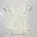 Wild Girls Tie Front Puff Sleeve Mini Dress in White Photo 2