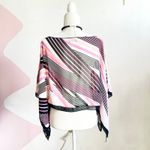 Vintage Y2K Striped Poncho Sheer Lightweight Boho Festival Y2K 2000s Small Pink Photo 1