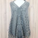 Womens Crochet Knit Fringe Vest Cardigan Sweater OS Gray Boho Hippie Festival Size undefined Photo 0