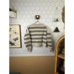 Spiritual Gangster  Wilder Striped Gray Alpaca Blend Cropped Sweater - Size - XS Photo 3