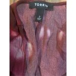 Torrid  GAUZE KIMONO Wine Red Tie dye duster boho retro size 2 Photo 3