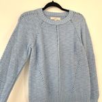 Loft Women's Light Blue Crew Neck Knit Sweater Size Small Lightweight Photo 2