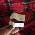 J.Crew  Red/Orange Flannel Plaid Button-Up Shirt Photo 4