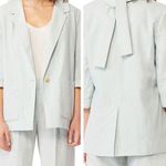 Habitual  Nat boxy linen blend blazer in sky gray Photo 0