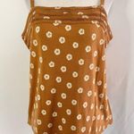 Market & Spruce New Floral Print Linen Blend Lace Trim Tank Top Brown Size Large Photo 1