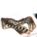 Vintage 70's Mid Century Usna Designer Luxury Silk Scarf geometric pattern sheer Orange Photo 1