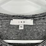 IRO  XS Black, White Stripe Gabry Distressed Linen Short Sleeve T-Shirt Photo 6