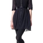 Jonathan Saunders Satin & Sheer Babydoll Dress Black Size undefined Photo 0