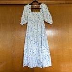 Hill House  Home Nesli Nap Midi Dress Blue Botanical Size Large Photo 1
