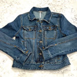 Free People Women's Denim Trucker Jacket Jean Button Down Blue Size S Photo 0