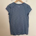 Lululemon - Another Mile Short Sleeve Heathered Blue Athletic Workout Training Photo 4