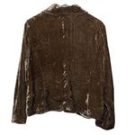 J.Jill  Crushed Velvet Blazer Jacket Golden Brown Holiday Petite Size Medium M Photo 2