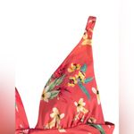 AQUA SWIM Ruched Coral Floral One Piece Swimsuit Size M Photo 5