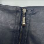 Very J New Faux Leather Asymmetric Zip Front Slit Skirt Blue Grey Photo 7