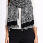 SKY Cashmere Pashmina Scarf Black White Paisley Embellished Sparkle Formal Photo 0