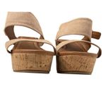 Arula Women's Suede Ankle Strap Platform Cork Wedge Sandals Neutral Size 8 Tan Photo 5